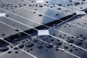 Closeup background image of solar panels