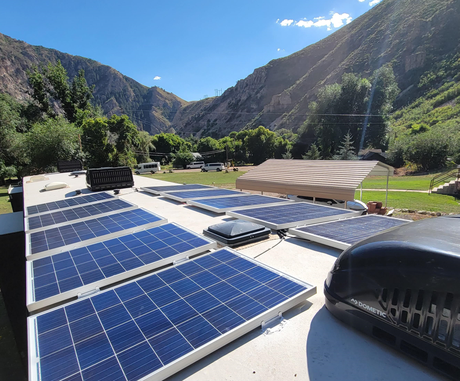 Solar panels on RV.